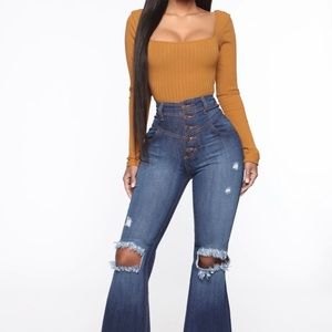 Fashion Nova Stacked for Days Bell Bottom Jeans